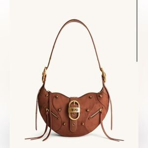 Jw pei Tessa Suede Shoulder Bag Dark Birch Brown